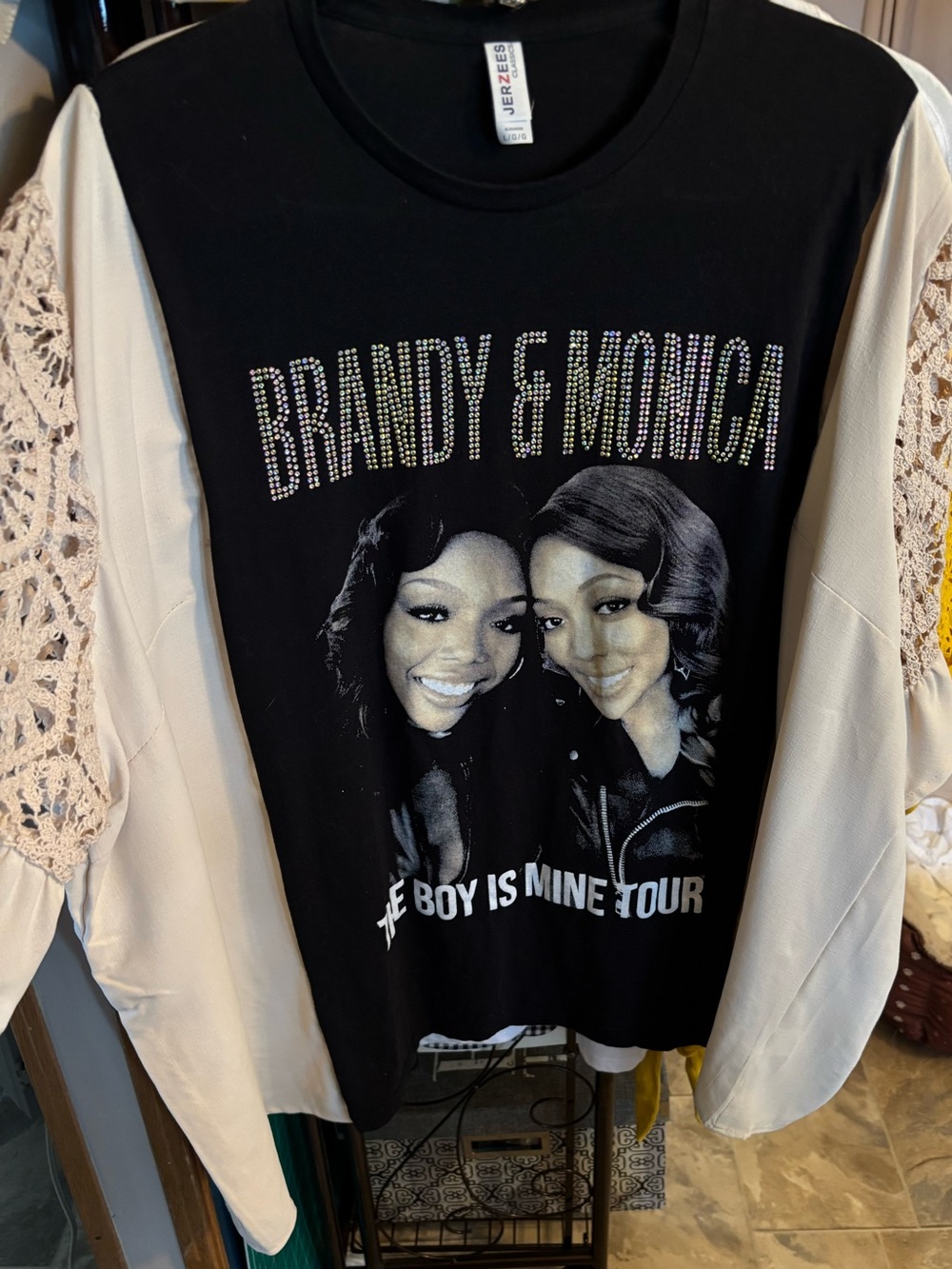 Brandy & Monica "The Boy Is Mine" Graphic Tee - Handcrafted Upcycled Oversized